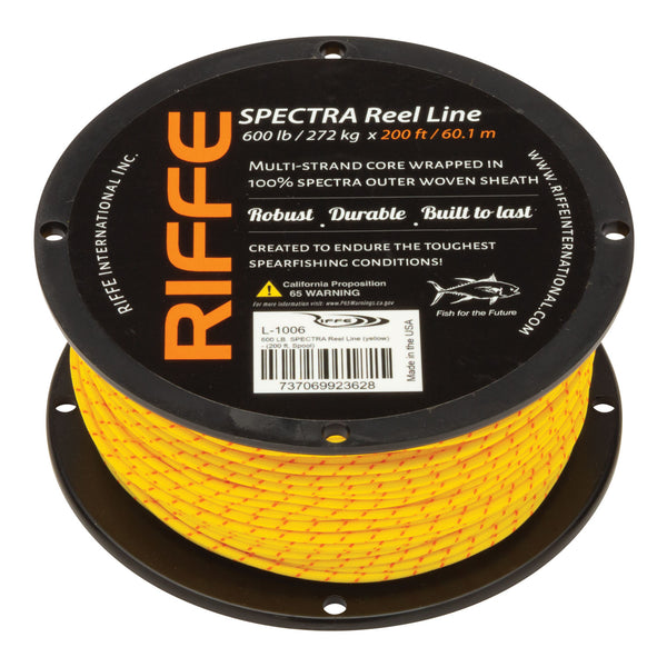 Riffe Reel Line - Spectra (yellow) 600lb - 200ft (approx. 65 metres)