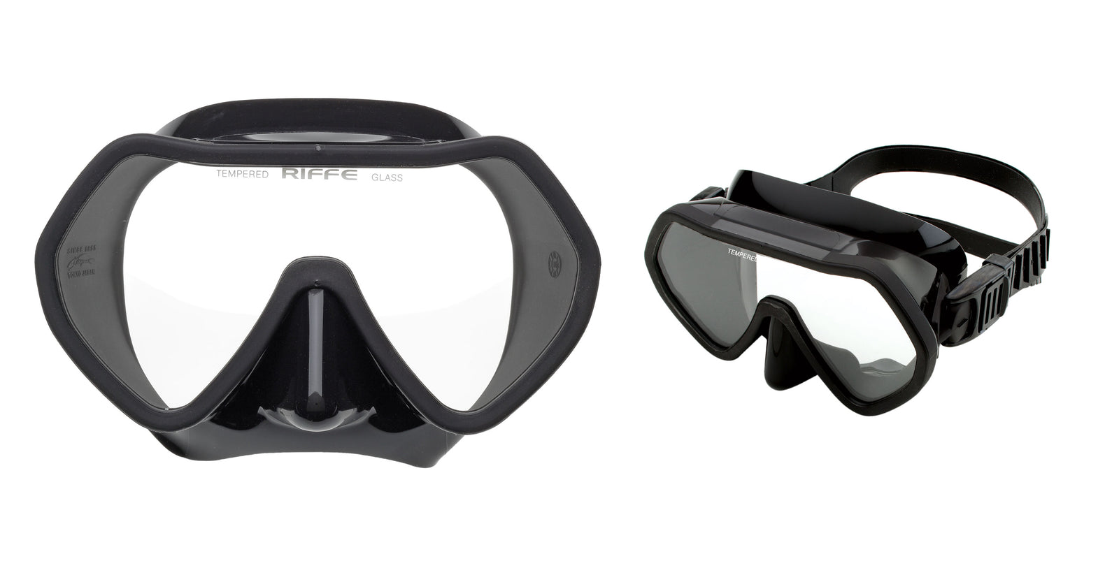 Premium Mask & Snorkel Kit - Frameless Black – RIFFE Web Store