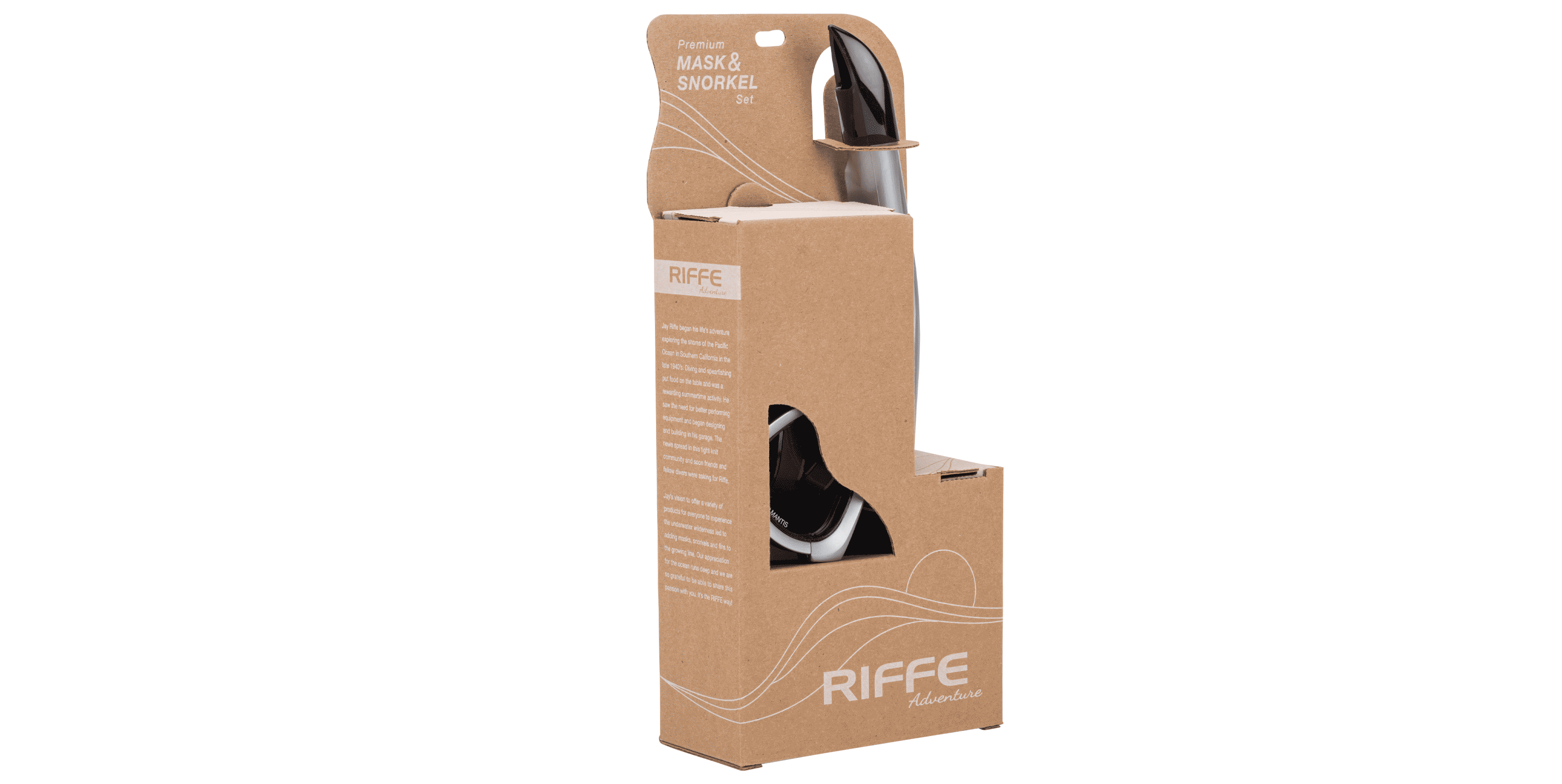 Premium Mask & Snorkel Set Mantis Silver RIFFE  Store