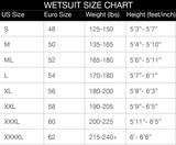 RIFFE spearfishing wetsuit size chart